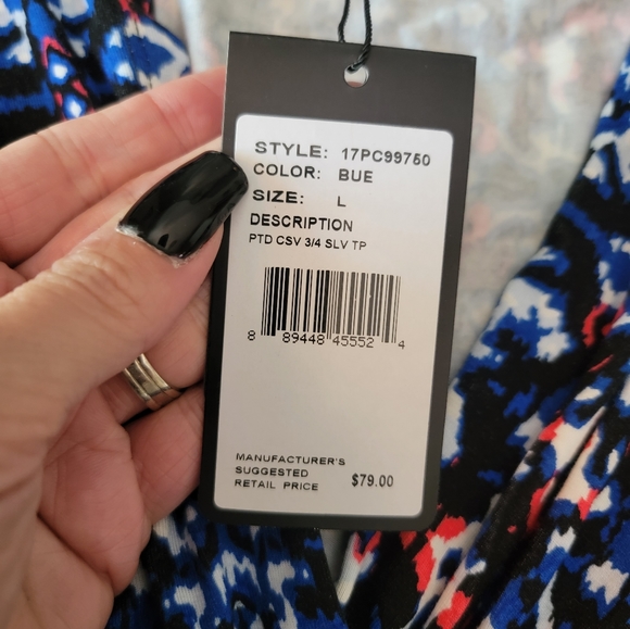 NWT Adrianna Papell Wrap Blouse ~ Large - Picture 8 of 9